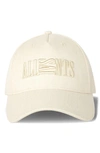 Allsaints Washed Denim Oppose Baseball Cap In Ivory