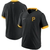 NIKE NIKE BLACK/GOLD PITTSBURGH PIRATES AUTHENTIC COLLECTION SHORT SLEEVE HOT PULLOVER JACKET
