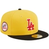 New Era Men's  Yellow, Black Los Angeles Dodgers Grilled 59fifty Fitted Hat In Yellow