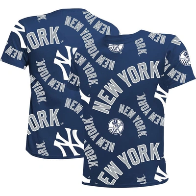 STITCHES YOUTH STITCHES NAVY NEW YORK YANKEES ALLOVER TEAM T-SHIRT