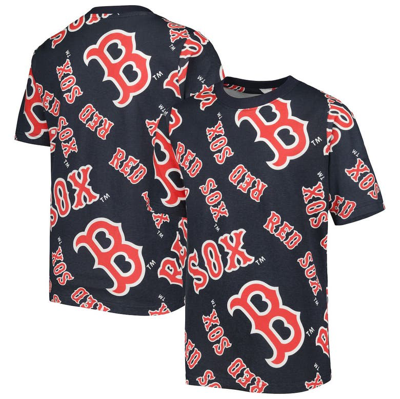 Stitches Kids' Youth  Navy Boston Red Sox Allover Team T-shirt