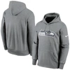NIKE NIKE HEATHERED CHARCOAL SEATTLE SEAHAWKS PRIMARY LOGO THERMA PULLOVER HOODIE