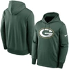 NIKE NIKE GREEN GREEN BAY PACKERS FAN GEAR PRIMARY LOGO THERMA PERFORMANCE PULLOVER HOODIE