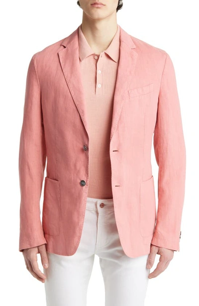 Hugo Boss Men's Hanry Slim Fit Linen Sportcoat In Open Pink