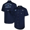 COLUMBIA COLUMBIA NAVY NORTH CAROLINA TAR HEELS BONEHEAD BUTTON-UP SHIRT