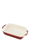 Staub Ceramic 10.5-inch X 7.5-inch Rectangular Baking Dish In Rustic Red