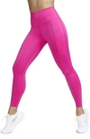 Nike Women's Go Firm-support High-waisted 7/8 Leggings With Pockets In Active Fuchsia/ Black