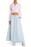 ERL COWGIRL BUTTON-UP DENIM MAXI SKIRT