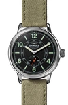 SHINOLA THE TRAVELER SUBSECOND CANVAS STRAP WATCH, 42MM