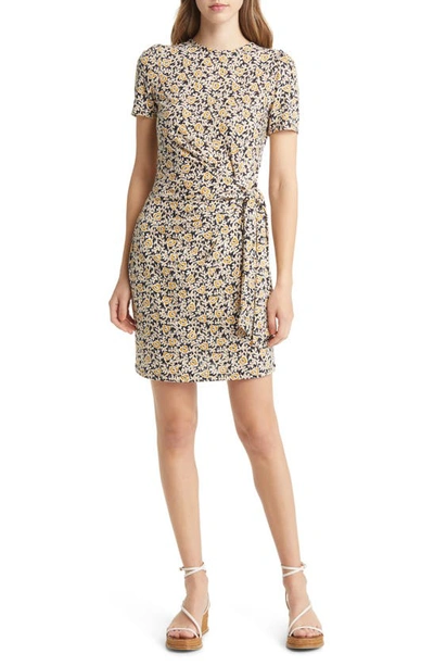 Boden Knotted Cotton Blend Jersey Dress In Multi