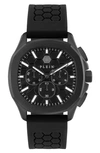 Philipp Plein Men's Chronograph Spectre Black Silicone Strap Watch 44mm In Ip Black