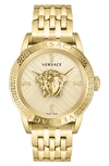 VERSACE V-CODE BRACELET WATCH, 43MM