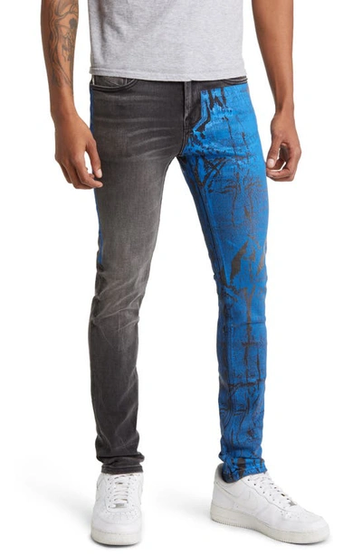 Hvman Strat Paint Splatter Super Skinny Jeans In Black Blue