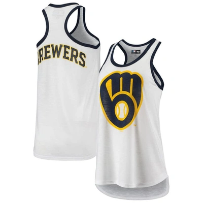G-iii 4her By Carl Banks White Milwaukee Brewers Tater Racerback Tank Top