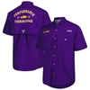 COLUMBIA COLUMBIA PURPLE LSU TIGERS BONEHEAD BUTTON-UP SHIRT