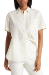Madewell Oversize Boxy Short Sleeve Seersucker Button-up Shirt In Lighthouse