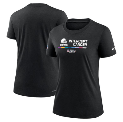 Nike Women's Dri-fit Crucial Catch (nfl Cleveland Browns) T-shirt In Black