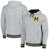 Mitchell & Ness Men's  Heather Gray Michigan Wolverines Pullover Hoodie In Heather Gray