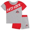 OUTERSTUFF TODDLER HEATHER GRAY OHIO STATE BUCKEYES SUPER STAR T-SHIRT & SHORTS SET