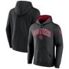 FANATICS FANATICS BRANDED BLACK OKLAHOMA SOONERS ARCH & LOGO TACKLE TWILL PULLOVER HOODIE