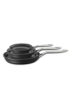 Zwilling Motion Hard Anodized Aluminum Nonstick Fry Pan 3-piece Set In Aluminum