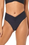 L*space Bardot Ribbed Bikini Bottoms In Black