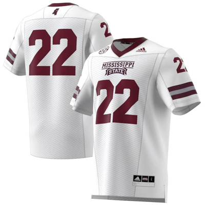 Adidas Originals Adidas #22 White Mississippi State Bulldogs Premier Strategy Jersey