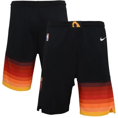 Nike Kids' Youth Utah Jazz City Edition Swingman Shorts In Black