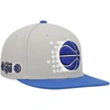 Mitchell & Ness Men's  Gray, Blue Orlando Magic Hardwood Classics Essentials 2.0 Snapback Hat In Gray