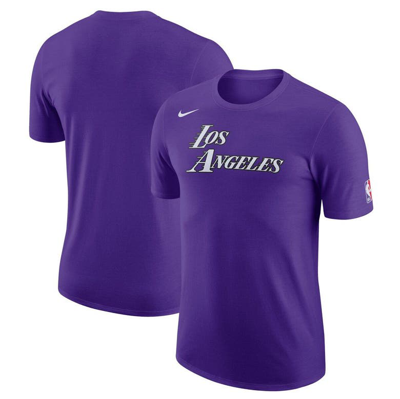 Nike Men's  Purple Los Angeles Lakers 2022/23 City Edition Essential Logo Performance T-shirt