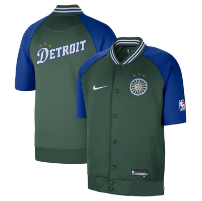 Nike Men's  Green Detroit Pistons 2022/23 City Edition Showtime Raglan Short Sleeve Full-snap Jacket