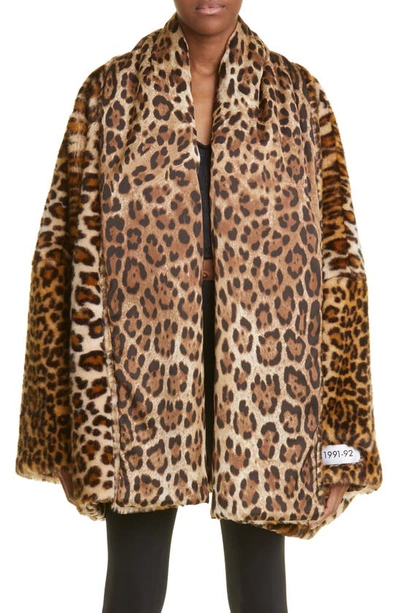 Dolce & Gabbana Oversized Leopard-print Faux Fur Coat In Animal Print