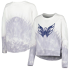 CONCEPTS SPORT CONCEPTS SPORT  GRAY/WHITE WASHINGTON CAPITALS ORCHARD TIE-DYE LONG SLEEVE T-SHIRT