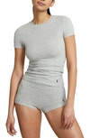 Polo Ralph Lauren Stretch Cotton T-shirt In Heather Grey