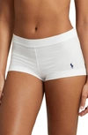 Polo Ralph Lauren Stretch Cotton Girlshorts In White Cloud