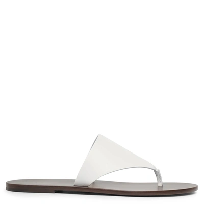 The Row Women's Avery Leather Thong Sandals In White