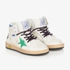 BONPOINT BOYS WHITE LEATHER HIGH-TOP TRAINERS