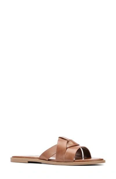 Fashion To Figure Women's Tiana Wide Width Flats Sandal In Cognac