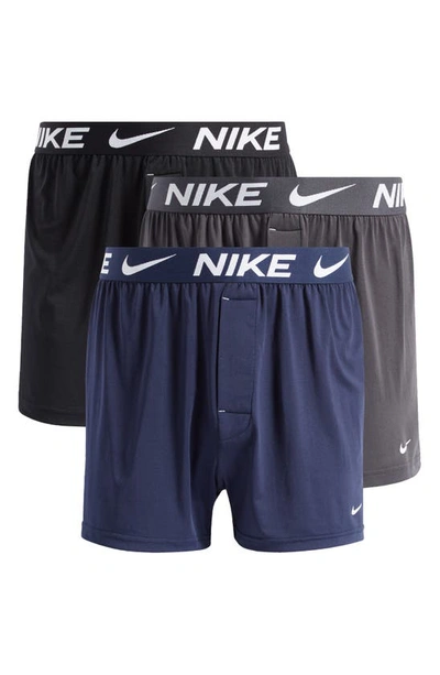 Nike 3-pack Dri-fit Essential Micro Boxers In Obsidian