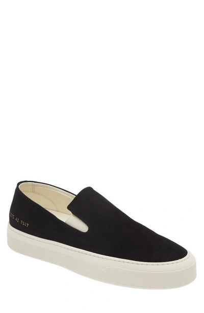 Common Projects Suede Slip-on Sneakers In Black