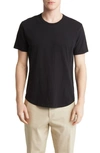 Buck Mason Curve Hem Cotton Slub T-shirt In Black