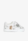 DOLCE & GABBANA BABY PORTOFINO SNEAKERS WITH BABY LEOPARD PRINT,DN0143 AA341 80995