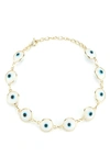 Sphera Milano 14k Over Silver Cz Evil Eye Bracelet In Gold