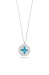 Sphera Milano Clover Enamel Cubic Zirconia Pendant Necklace In Silver