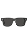 Burberry Men's Hayden Check Acetate Square Sunglasses In Dark Grey