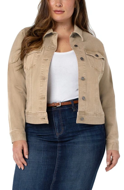 Liverpool Los Angeles Classic Denim Jacket In Biscuit Tan