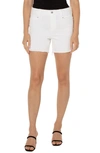 LIVERPOOL LOS ANGELES GIA GLIDER PULL-ON FRAYED DENIM SHORTS