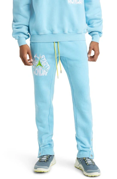 Diet Starts Monday Embroidered Logo Star Sweatpants In Powder Blue