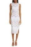 Missoni Zig-zag Bouclé Knit Midi Dress In White Multi