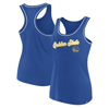 FANATICS FANATICS BRANDED ROYAL GOLDEN STATE WARRIORS WORDMARK LOGO RACERBACK TANK TOP